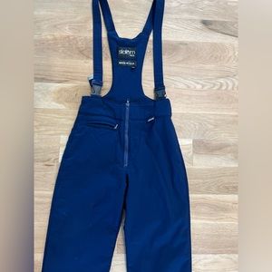 Navy Ski Bib Pants with Suspenders
